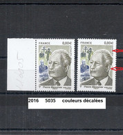 Variété De 2016 Neuf** Y&T N° 5035 Couleur Décalée - Unused Stamps