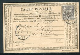 Carte Précurseur De Abbeville Pour Le Lude En 1877, Affranchissement Sage - Réf N 64 - Precursor Cards