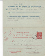 Carte Semeuse Camée 10 C Rouge Avec Réponse Payée E4 Oblitérée Pour La Suisse Repiquage RAT - Cartes Postales Repiquages (avant 1995)
