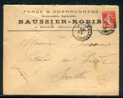 Enveloppe Commerciale De Bocé Pour Le Lude En 1910, Oblitération Ambulant Sur Semeuse - Réf N 71 - 1877-1920: Periodo Semi Moderno