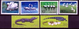 LOT 8 TIMBRES DE CHINE NEUF** 1983- SÉRIES CYGNES N° 2622-23-24-25 + REPTILES N° 2584-85 + N°2598-99- COTE 21 E.- - Neufs