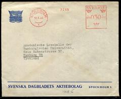 SUEDE - O.M. ROUGE 30ö DE STOCKHOLM LE 10/2/1940 POUR HAMBURG AVEC CENSURE - TB - Autres & Non Classés