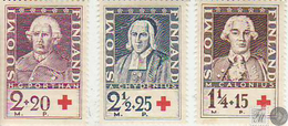 Finlandia 1935  Yvert Tellier  180/82 Cruz Roja-Personajes  ** - Autres & Non Classés