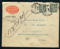 Enveloppe Commerciale De Grenoble Pour Valence En 1905, Affranchissement Semeuses  - Réf N 131 - 1877-1920: Periodo Semi Moderno