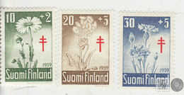 Finlandia 1959  Yvert Tellier  486/88 Flores  ** - Sonstige & Ohne Zuordnung