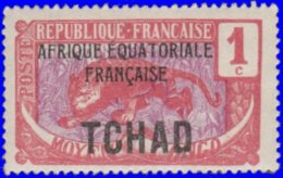 Tchad 1922. ~  YT 1* Par 3 - 1 C. Panthère - Neufs