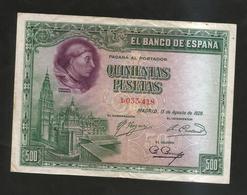SPAGNA / SPAIN - BANCO De ESPANA - 500 Pesetas (MADRID 1928) CISNEROS - 500 Peseten