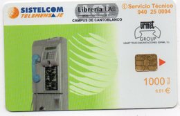 SPAIN - URMET GROUP - SISTELCOM TELEMENSAJE  WITH OVERPRINT CAMPUS DE CANTOBLANCO - HARD TO FIND - Proeven