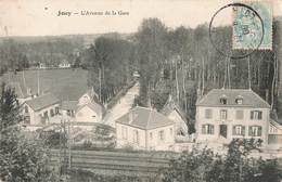 28 Jouy Avenue De La Gare Cpa Cachet 1906 - Jouy