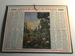Calendrier Almanach Des Postes Et Des Telegraphes AIN - 1935 - « la Bergere (Le Guirec) » Aquarelle - Grand Format : 1921-40