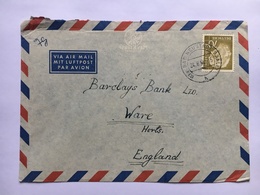 GERMANY 1954 Air Mail Cover Bad Neustadt To England - Storia Postale
