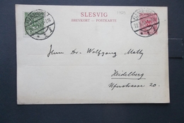 Slesvig: 1920 Uprated Card To Heidelberg (#QV3) - Schleswig-Holstein
