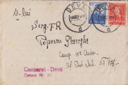 CENSORED DEVA NR 22, WW2, WARFIELD LETTER, KING MICHAEL STAMPS ON COVER, 1942, ROMANIA - World War 2 Letters