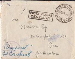 MILITARY CENSORED, POST OFFICE 176, WW2, WARFIELD LETTER, COVER, 1942, ROMANIA - Cartas De La Segunda Guerra Mundial