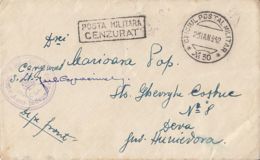 MILITARY CENSORED, POST OFFICE 30, WW2, WARFIELD LETTER, COVER, 1942, ROMANIA - Cartas De La Segunda Guerra Mundial