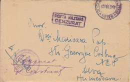 MILITARY CENSORED, POST OFFICE 176, WW2, WARFIELD LETTER, COVER, 1942, ROMANIA - Cartas De La Segunda Guerra Mundial