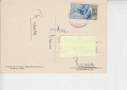 SAN MARINO 1952 - Cartolina Per Roma - Brieven En Documenten
