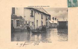 Verdun Sur Le Doubs           71       Inondations De 1910.  Place Du Paradis                     (voir Scan) - Autres & Non Classés