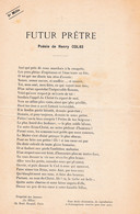 Futur Prêtre  / Partition  Musicale Ancienne Et Poésie  >11 C)  "Henry Colas"  (7 Pages) - Canto (corale)