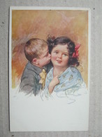 Illustrateur Karl Feiertag / Boy And Girl - Kiss, 1912. - Feiertag, Karl
