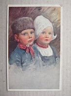 Illustrateur Karl Feiertag / Boy With Pipe And A Girl, 1912. - Feiertag, Karl