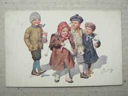 Illustrateur Karl Feiertag / Four Children ..., 1912. - Feiertag, Karl