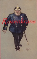 German General ? Roller Skates Satire Illustrator Illustrateur Pinhelm Pickelhaube WW1 WWI World War Propaganda - Guerre 1914-18