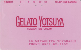 Télécarte Ancienne Japon / 110-011 - GELATO YOTSUYA - Italian ICE CREAM -  FOOD Adv - ITALY Rel. Japan Phonecard - 254 - Alimentation