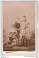 PHOTO GRAND CDV FRERES ET SOEUR CERCEAU JOUET MODE Cabinet MARTIN A ALENCON - Alte (vor 1900)