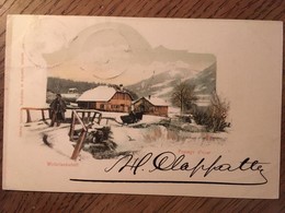 CPA, SUISSE,Obwald (cachet Alpnach) "Winterlandschaft, Paysage D'Hiver", éd Comptoir De Phototypie, Neuchâtel,1899, - Wald