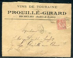 Enveloppe Commerciale De Richelieu Pour Le Lude En 1903, Affranchissement Mouchon - Réf N 172 - 1877-1920: Periodo Semi Moderno