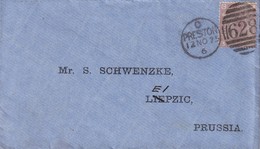 GRANDE-BRETAGNE 1875 LETTRE DE PRESTON POUR LEIPZIG - Briefe U. Dokumente