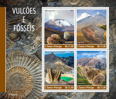 S.Tome&Principe. 2019 Volcanoes And Fossils. (0601a) OFFICIAL ISSUE - Volcanos
