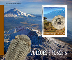 S.Tome&Principe. 2019 Volcanoes And Fossils. (0601b) OFFICIAL ISSUE - Volcanos