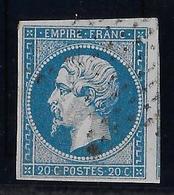 France N°14 - Variété Fleuron Supérieur Droit Cassé - TB - 1853-1860 Napoléon III