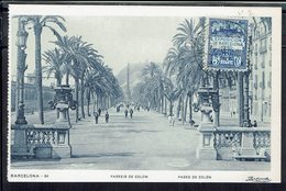 Espagne - Timbre Exposition Barcelona 5 Cs Du 20 Mai 29 Au 15 Janvier 1930 Sur CPA "Passeig De Colom" - B/TB - - Barcelona