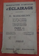 Catalogue MARKHBEINN Manufacture D'articles D'éclairage Paris - Matériel Et Accessoires