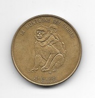 Médaille Touristique  Monnaie De Paris, Animal, ALSACE, LA  MONTAGNE  DES  SINGES - Non-datés