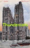 Delcampe - CPA BRUXELLES L'EGLISE STE GUDULE CARTE COLORISEE KLEURKAART - Monumenti, Edifici