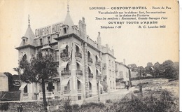 Lourdes - Confort-Hôtel, Route De Pau - Vue Sur Le Château Fort, Restaurant, Garage - Carte M.T.I.L. Non Circulée - Hotels & Restaurants