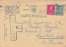 WW2, CENSORED BUCHAREST NR 209/B1, KING MICHAEL STAMP ON KING MICHAEL PC STATIONERY, ENTIER POSTAL, 1942, ROMANIA - World War 2 Letters