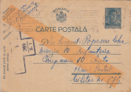 WW2, CENSORED BUCHAREST NR 209/B1, KING MICHAEL PC STATIONERY, ENTIER POSTAL, 1942, ROMANIA - World War 2 Letters