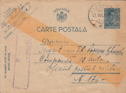 WW2, CENSORED TULCEA NR 3, KING MICHAEL PC STATIONERY, ENTIER POSTAL, 1942, ROMANIA - World War 2 Letters