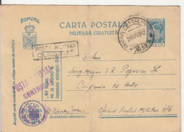 WW2, MILITARY CENSORED, POST OFFICE 32, KING MICHAEL PC STATIONERY, ENTIER POSTAL, 1942, ROMANIA - 2. Weltkrieg (Briefe)