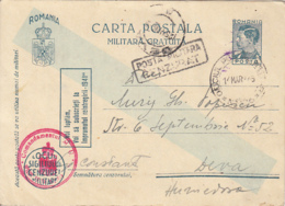 WW2, MILITARY CENSORED, POST OFFICE 176, KING MICHAEL PC STATIONERY, ENTIER POSTAL, 1943, ROMANIA - 2de Wereldoorlog (Brieven)