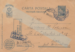 WW2, MILITARY CENSORED, POST OFFICE 66, KING MICHAEL PC STATIONERY, ENTIER POSTAL, 1943, ROMANIA - World War 2 Letters