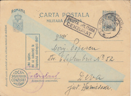 WW2, MILITARY CENSORED, POST OFFICE 176, KING MICHAEL PC STATIONERY, ENTIER POSTAL, 1942, ROMANIA - World War 2 Letters