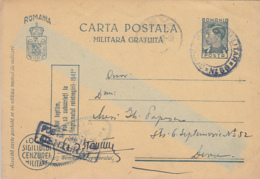 WW2, MILITARY CENSORED, POST OFFICE 66, KING MICHAEL PC STATIONERY, ENTIER POSTAL, 1943, ROMANIA - World War 2 Letters