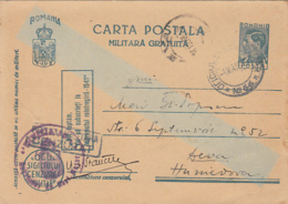 WW2, MILITARY CENSORED, POST OFFICE 66, KING MICHAEL PC STATIONERY, ENTIER POSTAL, 1943, ROMANIA - Cartas De La Segunda Guerra Mundial