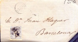 Año 1870 Edifil 107 50m Sellos Efigie Carta  Curioso Plegado Masonico Matasellos Rombo Valladolid Membrete Reynoso - Cartas & Documentos